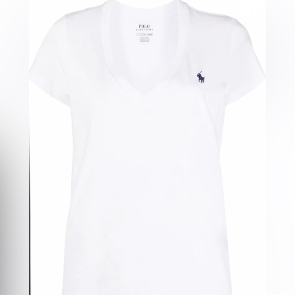 ⭐️Sold⭐️New! Polo Ralph Lauren Cotton V Neck Pony Logo T Shirt Classic White XL - Picture 7 of 13